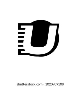 u fast letter logo