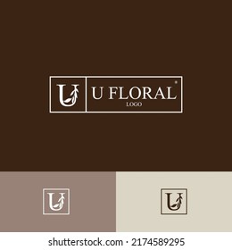Logotipo floral de U - Logo de U