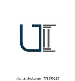 u font law logo flat vector template