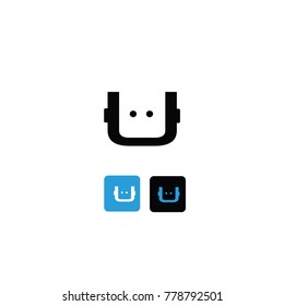 u font logo bot flat vector logo template