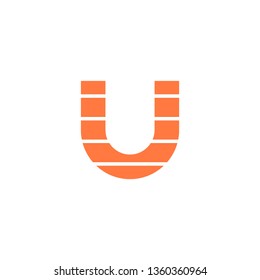U Font logo. Modern design vector font for title, header, lettering. Corporate Vector abc technology typeface.  