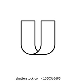U Font logo. Modern design vector font for title, header, lettering. Corporate Vector abc technology typeface.  