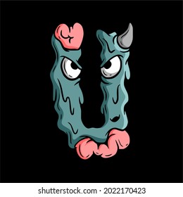 U Font Monster Typography Design