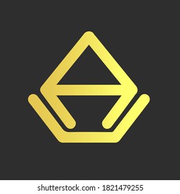 A & U / A Gold Logo Luxus Erstmarke kreatives, professionelles, einfaches Design.