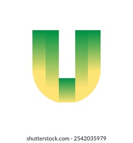 U gradient abstract typography letter logo 