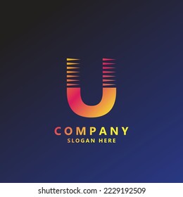 U Farbverlauf-Alphabet-Logo für Branding und Business. Farbverlauf-Design für kreative Verwendung in Symbolschriften