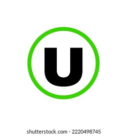 U in green circle icon. U company name icon.