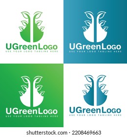 u green logo design for your company branding