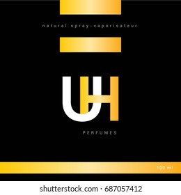U H joint logo letter design with packaging template
