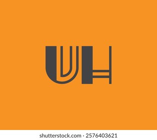 U and H logo design. UH abstract Letters Logo Monogram. This logo design is the process of creating a visual symbol that represents a brand, company, or individual.