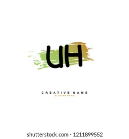 U H UH Initial abstract logo concept vector