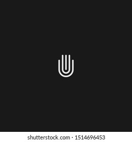 U or hand building logo vector template icon with detailed design