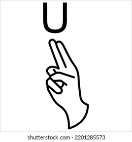 U Hand Sign Deaf Language Hand Stock Vector (Royalty Free) 2201285573 ...