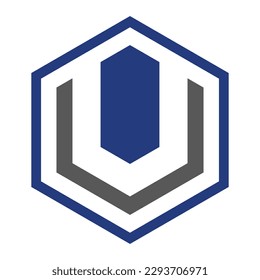 U hexagon logo icon template 1a