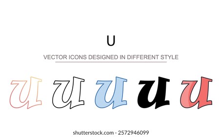 U icon design with white background stock illustration