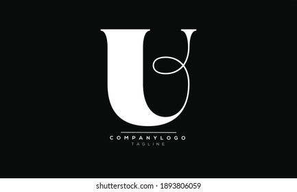 U icon monogram letter text alphabet logo design