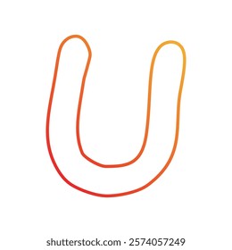 U icon with white background vector stock illustration