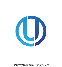 U initial circle company or UO OU logo blue