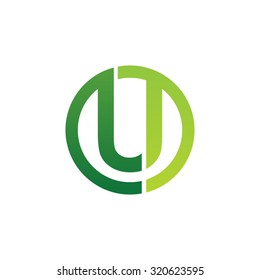 U initial circle company or UO OU logo green