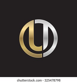 U initial circle company or UO OU logo black background