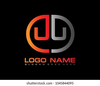 U U Initial circle logo template vector