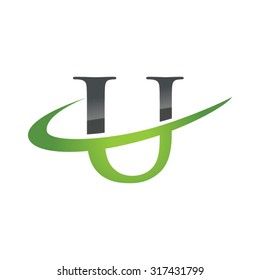 U initial company green swoosh logo