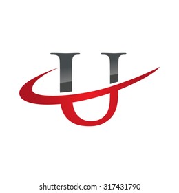 U initial company red swoosh logo