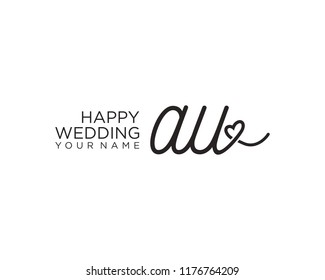 A U Initial handwriting logo
