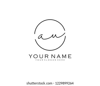 A U Initial handwriting logo 