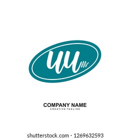 U U Initial Handwriting Logo Template Vector 