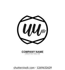 U U Initial Handwriting Logo Template Vector 