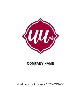 U U Initial Handwriting Logo Template Vector 