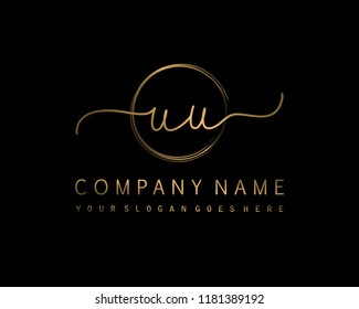 U U Initial handwriting logo vector