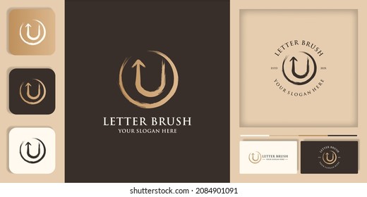 u initial letter brush logo for business and brand inspiration logo