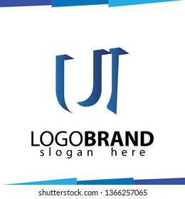 U Initial Letter logo in negative space vector template
