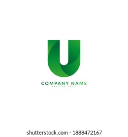 U Initial Letter with Minimalist Gradient Logo. Typography for company and business logo.