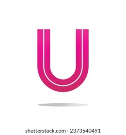 U initial letter modern logo design
