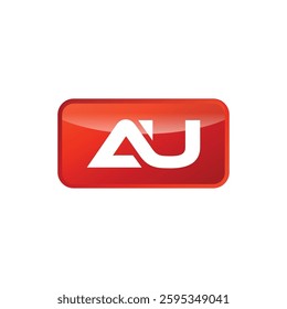 A U Initial Letter Rectangle Shape Logo Template
