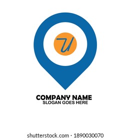 U Initial logo template vector