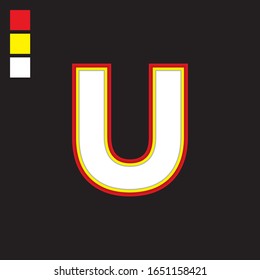 U Logotipo de logotipo de esquema inicial, icono, símbolo, diseño de signo gráfico vector fuente moderna