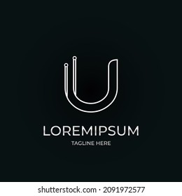 U initial Tech logo vector 