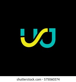 U & J Letter logo design vector element