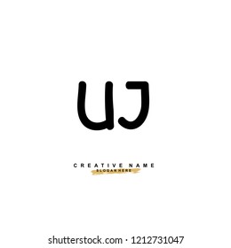U J UJ Initial abstract logo concept vector