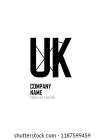 U K Initial abstract logo vector template
