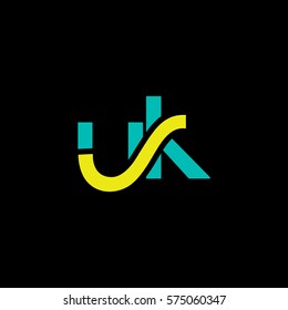 U & K Letter logo design vector element