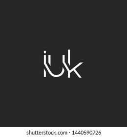 I U K letters Joint logo icon vector template.