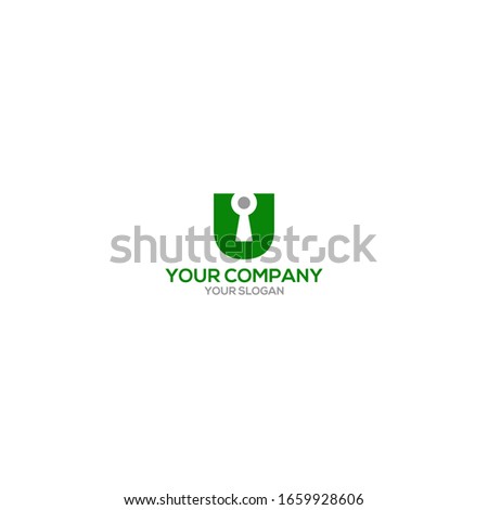 U KeyHole Logo Design Vector