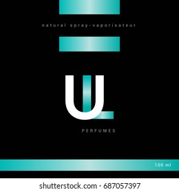 U L joint logo letter design with packaging template