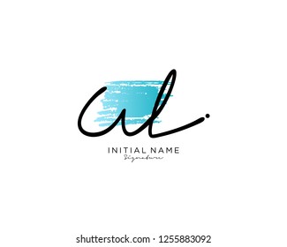U L Signature initial logo template vector
