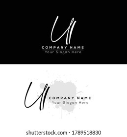 U L UL Initial letter handwriting and signature logo. Beauty vector initial logo .Fashion, boutique, floral and botanical